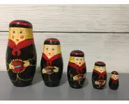 Série de 5 Matriochka noires