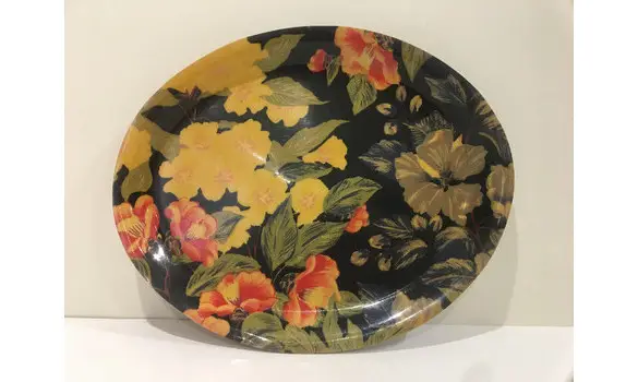 Plateau vintage fleurs