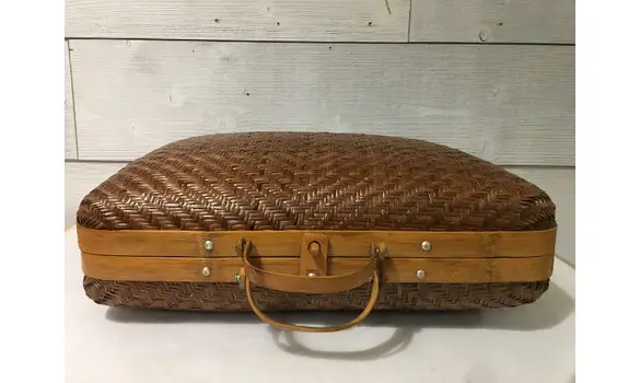 Valise vintage bambou
