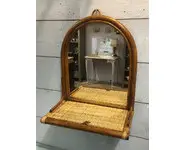 Miroir en rotin avec étagère