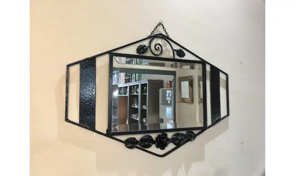 Miroir fer forgé noir