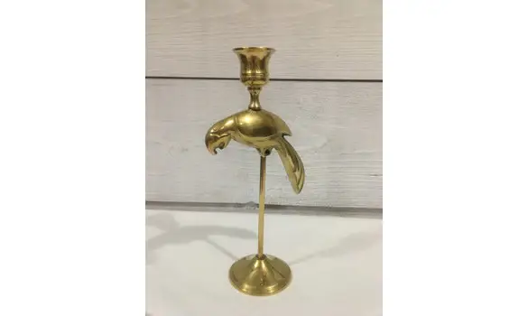 Bougeoir laiton perroquet