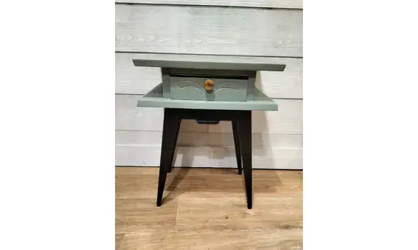 Chevet années 60 tilleul et noir