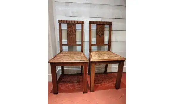 Paire de chaises cannage