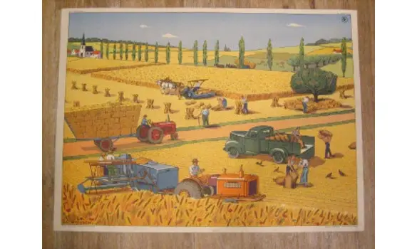 Affiche La riviére en été/La moisson