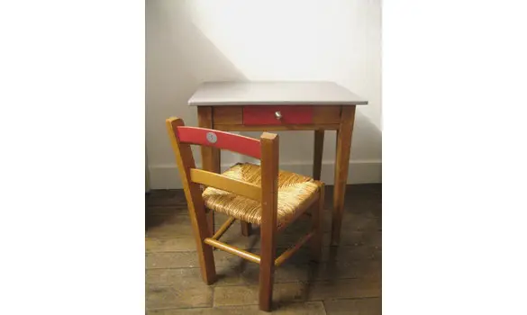 Bureau et chaise paille